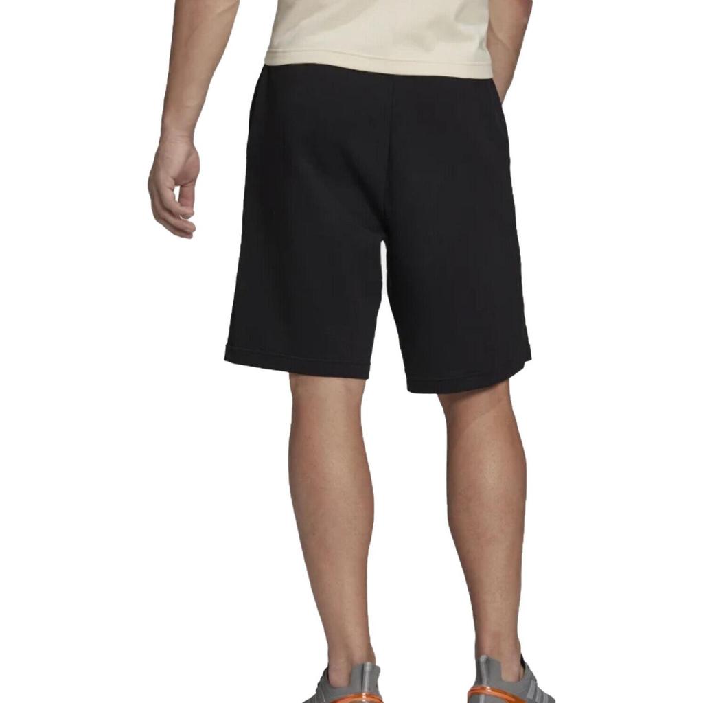 Adidas Solid Color Lace-Up Letter Print Shorts Men Shorts Black HB6590-BLACK