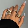 3 stk Vintage uregelmessig plissert åpen ring for kvinner menn Vintage punk flytende metall stil finger Y2K tilbehør mote smykker