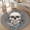 1pc Skull Flowers Office Round Area Rug, Under Office Chairs Bedroom Living Room Home Decor, Room Deco
