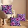 Vibrant Purple Floral & Geometric Pillowcase: Elegant Patterned Cushion Cover For Bohemian Luxury Home Sofa Decor