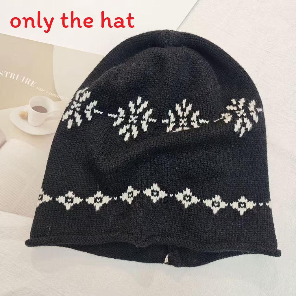 Knitted Beanie Hat For Women With Floral Pattern And Cold Weather Warmth Perfect For Autumn And Winter