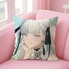 Wuthering Waves Jinhsi Cushion Cover Natural Linen Pillow Case DoubleSided Print Decorative Sofa Pillowcase Home Decor Gift
