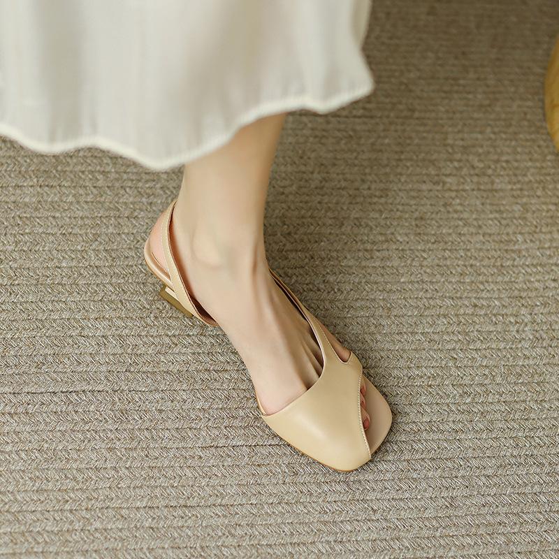 Fashion Summer Low Heels Sandals Women Shoes Square Toe Chunky 2024 New Fashion Sexy Pumps Party Shoes Sandalias Walking Mujer Zapatos