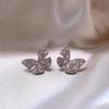 Elegant French Zirconia Butterfly Stud Earrings: Lightweight, Versatile, Luxury Accessory for Women