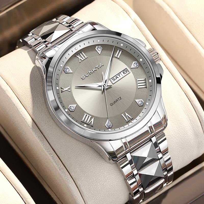 SUNKTA Damen-Quarz-Armbanduhr Elegant Mode Wasserdicht Leuchtende Uhr Für Damen Kreatives Grünes Diamant-Zifferblatt Damenuhren