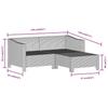 3 Piece Garden Lounge Set with Cushions Grey Poly Rattan