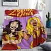 1PC 2 Broke American Sitcom Print Flannel Blanket, High quality All Seasons, Home Decor, Warmth and Comfort, Perfect for Christmas Gifts
