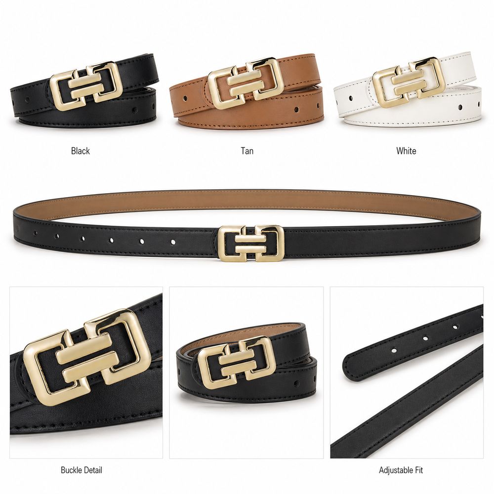 PU Thin Belt Adjustable Slim Pants Belt Gifts Women Belt Women's Accessories