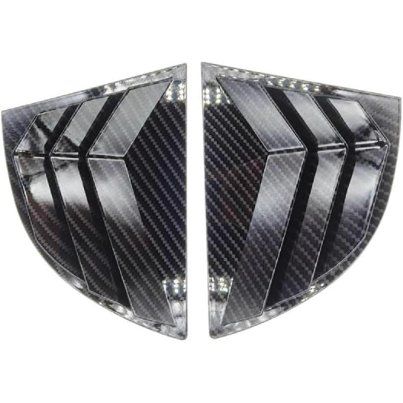 Rear Side Window Louvers Air Vent Scoop Shades Cover Blinds Trim for Honda Civic 2006 2007 2008 2009 2010 2011 Carbon Fiber Black