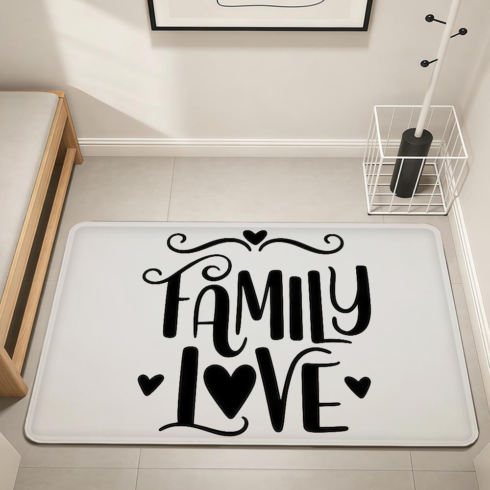 modern word art fashion family LOVE Home Bedside Rug Kitchen Bath Floor Mat Hallway Balcony Carpet Entrance Doormat hogar Decor