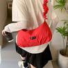 Korean Niche Design Solid Color Lightweight Pleated Tote Bag Women's 2025 New Commuter Large-capacity Shoulder Messenger Bag