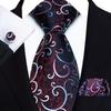 Floral Stripe Paisley Artistic Men's Tie, Pocket Square & Cufflinks Set - 2025 Edition