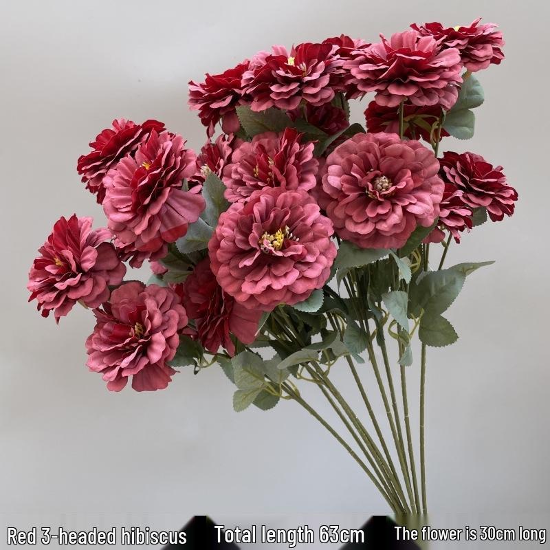 Shunran Dark Red Wine Artificial Wedding Flowers for Chinese Engagement Décor & Aisle Hanging Displays