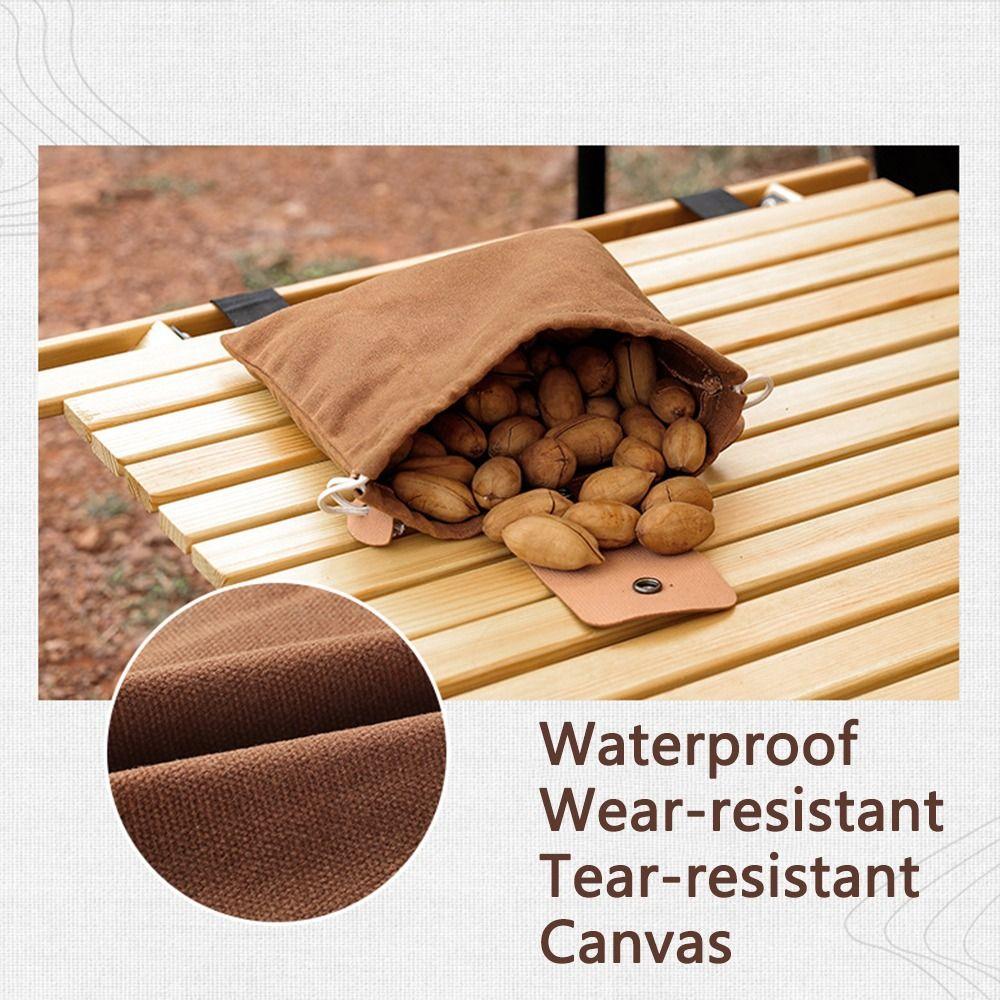 PU Leather Canvas Storage Bag Waxed Canvas Tool Waist Pack Portable Garden Picking Pouch  Hiking