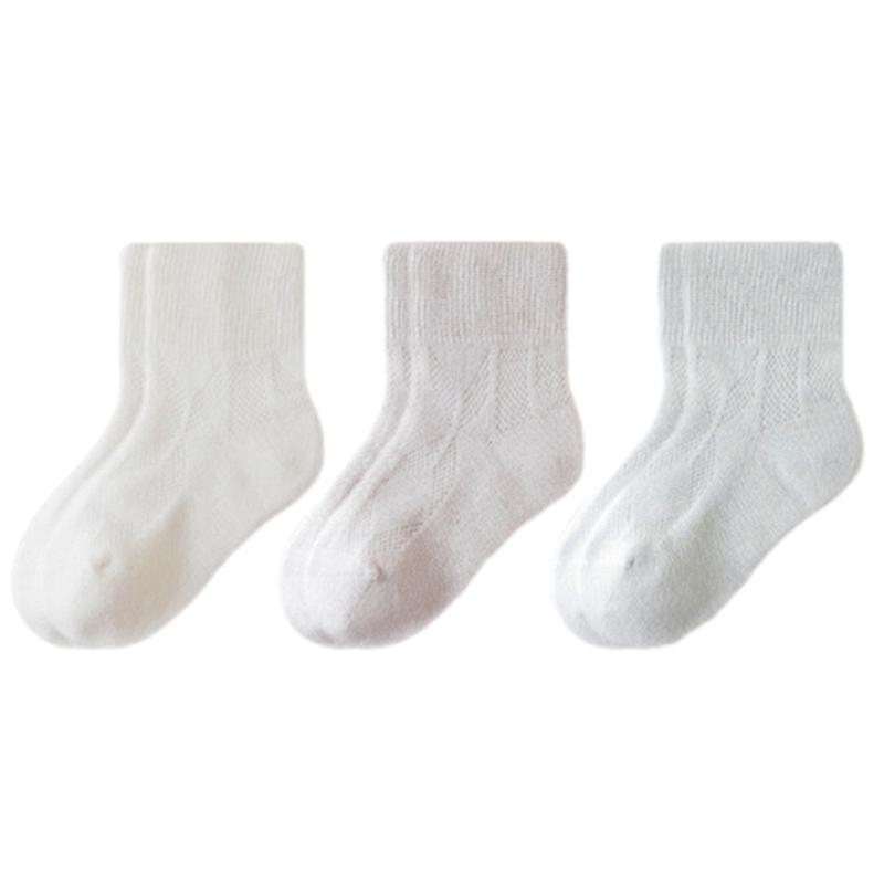 Set of 3 Pair Girls Cotton Ankle Socks Baby Hosiery with Nonslip Elastic Cuffs Design for Toddler Boys Girls Comfort