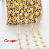1Meter 7mm Stainless Steel Chain Enamel Daisy Flower KC Gold Color Beaded Chains for DIY Jewelry Making Necklace Bracelet