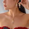 Vintage Soldier King Pendant Earrings Necklace for Women Cute Rhinestone Bells Drop Earring New Year Christmas Jewelry Gift