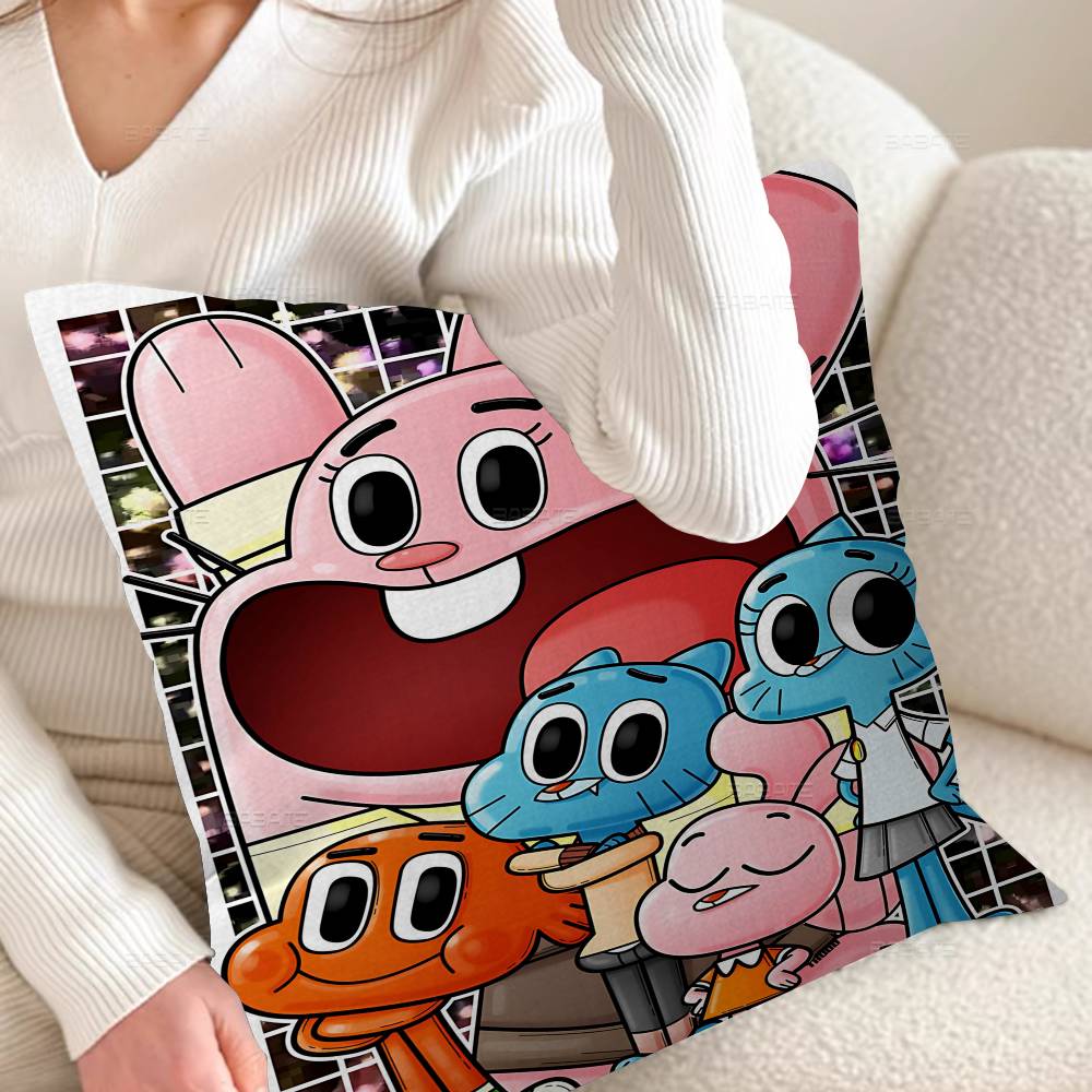 

The Amazing Funny W-world Of Gumball Pillow Cover Design cushion Cover decor Holiday Decorati 12x12Inch