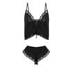 Original Sexy Deep V Satin Lace Hot Suspender Shorts Home Suit