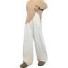 Women's Spring Summer Textured Lazy Style Cream-Colored Casual Versatile Drapey Wide-Leg Trousers