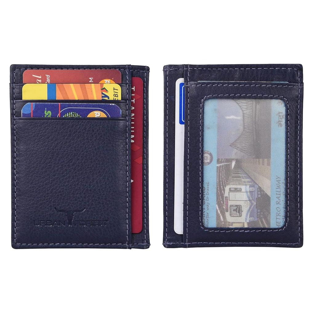 Oliver Blue Leather Wallet & Blue Card Holder Set for Men