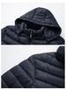 Men's Autumn Hooded Cotton Coat with Lining - Lightweight Rib Design for Middle-Aged and Elderly