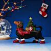 Lighted Dachshund Christmas Decoration Resin Dachshund Ornament with Scarf Boots Light-up Tree Cute Dachshund Figurine for Festive Holiday Table