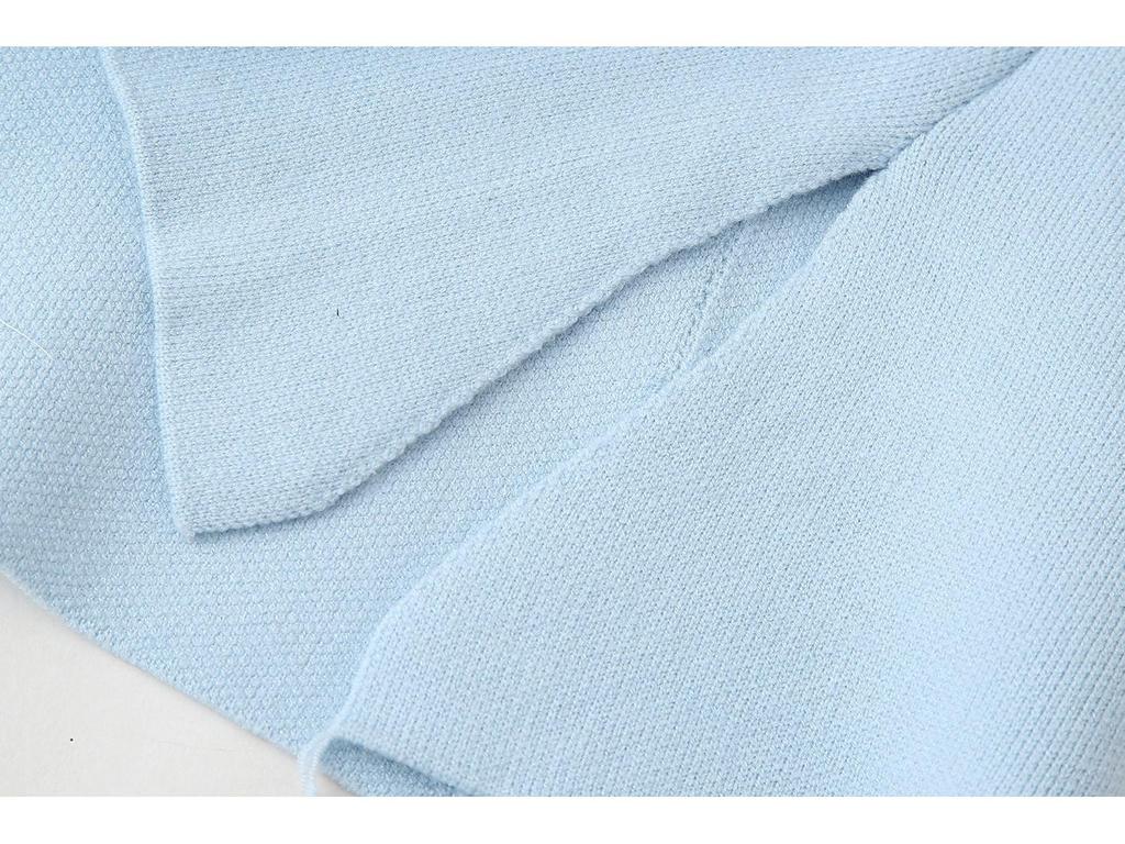 Summer 2024 Women's European & American Style Loose Sleeve Knitted Cardigan & Mini Skirt Set.