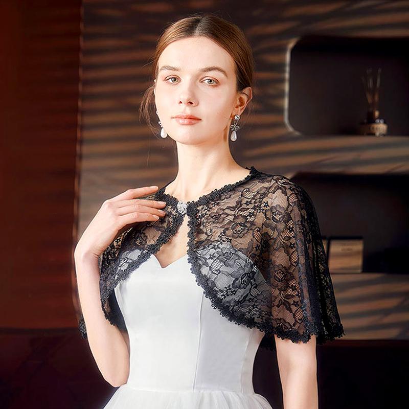 1Pc Diamant-Knopf Mode Mantel Moderne Spitze Schal Einfachheit Sonnenschutz Strickjacke Volltonfarbe Brautkleid