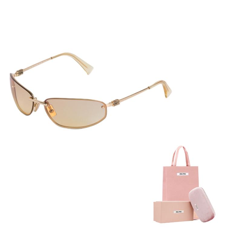 Miu Miu Logo Rectangular Sunglasses Unisex sunglasses Steel-Gray SMUA50_M5AK_F07R1_C_068