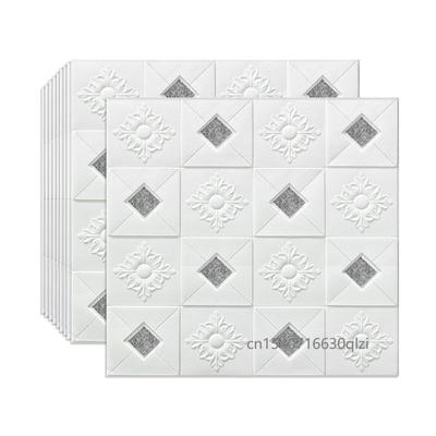 10 szt. Naklejki ścienne tapety samoprzylepne 3D Stereo sufitowe panele dekoracyjne dach piankowa tapeta salon Home Decor