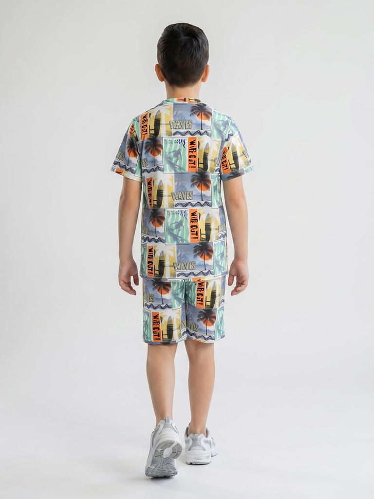 MONTE CARLO Boys Regular Fit Printed Coordinate Set