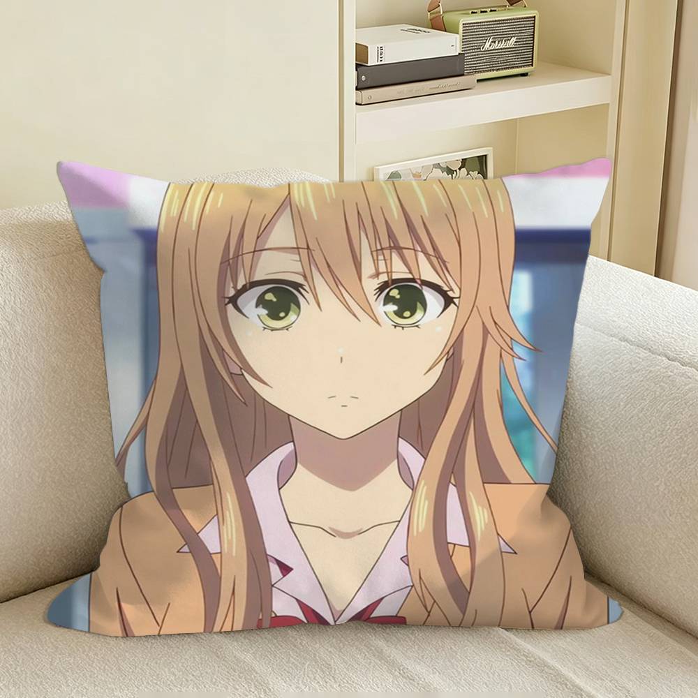 CCitrus GLAnime YYuzu Aihara Square Sofa Pillow Cover Solid Color Living Room Home Decor Cushion Case