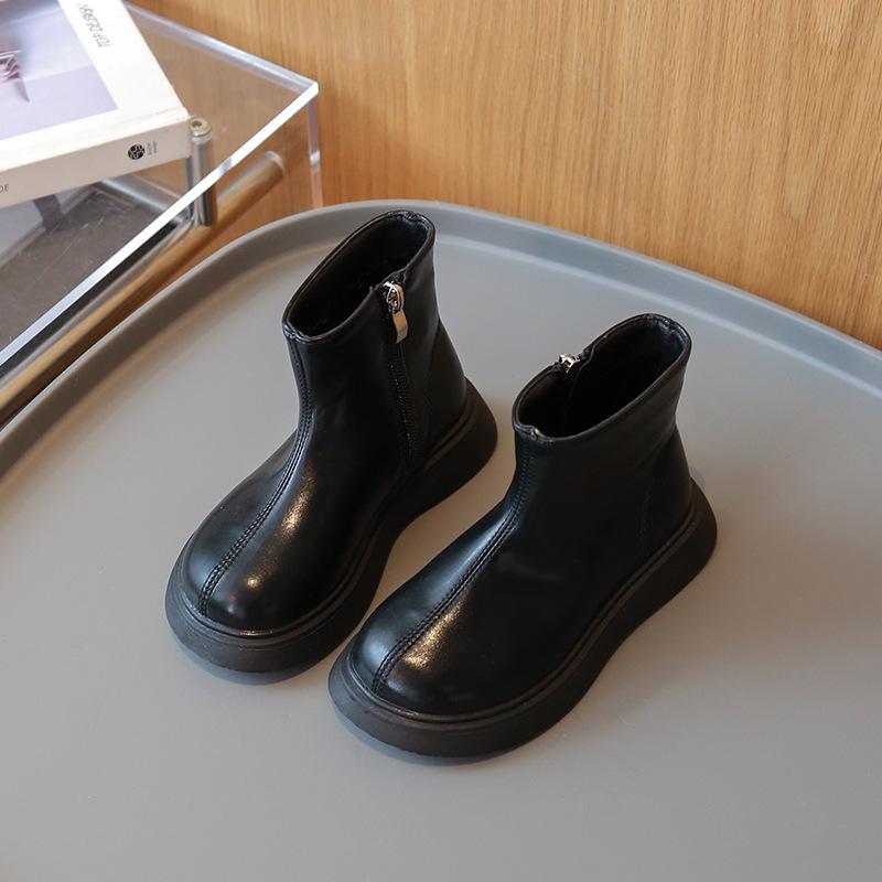 Kids Fashion Martin Boots Autumn Soft Sole Side Zipper British Toddler Short Boots Unisex Versatile