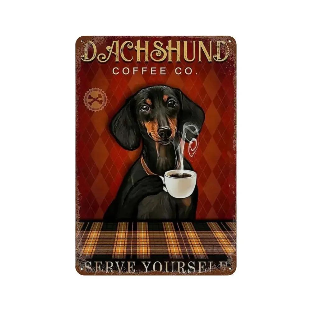 1Pc Vintage Funny Dachshund Dog Doberman Metal Aluminum Signs Napkins My Lord Metal Poster Dachshund Art Metal Plaque Wall De