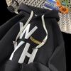 Mens Hooded Fleece Lined Oversized Graphic Sweatshirt Casual Loose Fit Winter Pullover Students