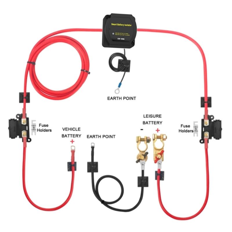 Professional 12V 140A Double Battery Isolator Kit Waterproof Voltage Sensitive Relays For ATV UTV Marine Applications
