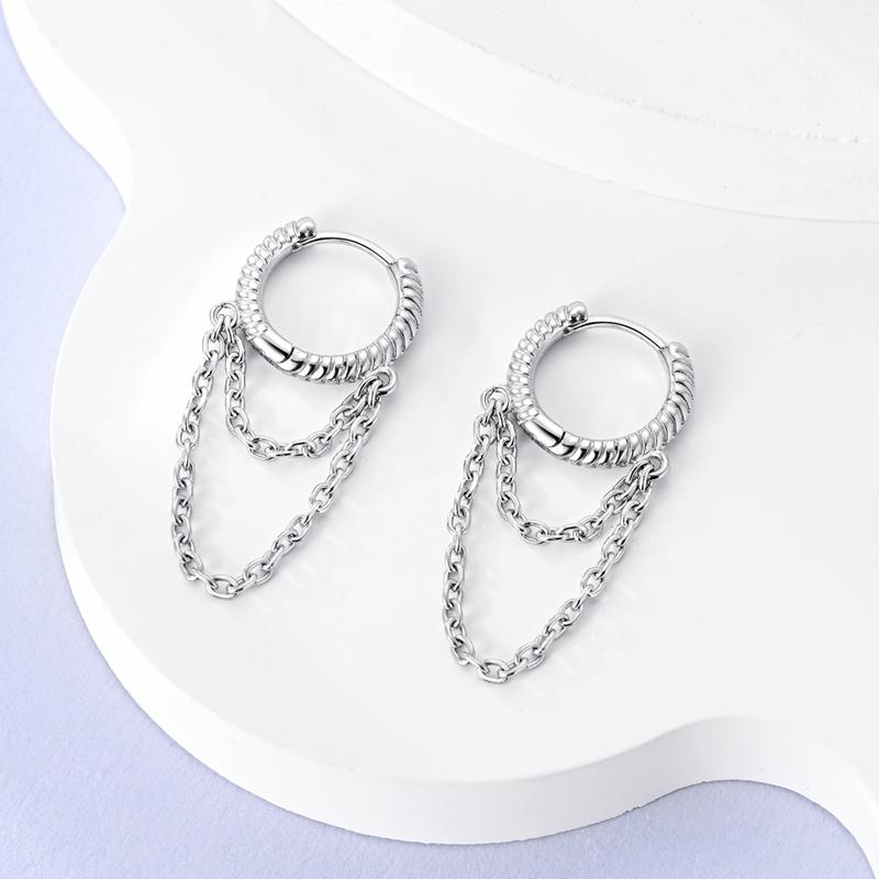 925 Sterling Copper Heart Snake Bone Pattern Cross Shell Zircon Four-pointed Star Earrings for Women Earring Fine Zircon Gifts