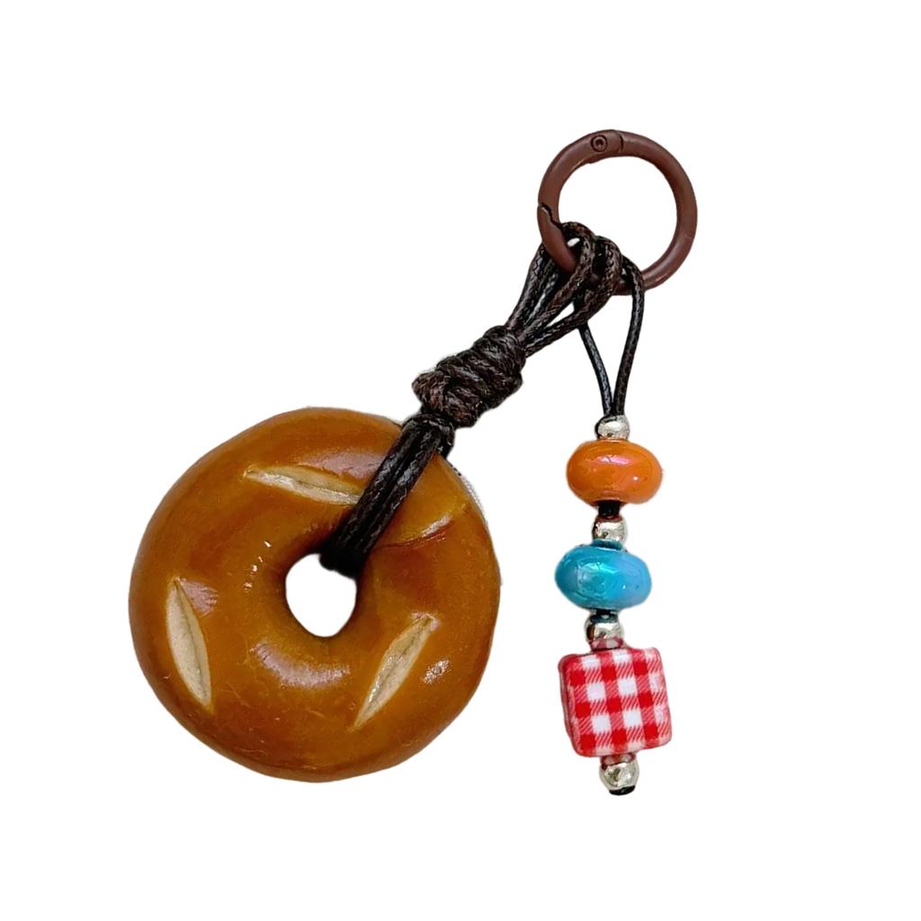 Realistic Chocolate Pretzel Bread Style Phone Charm Ornament Bag Pendant Fashion Bags Accesories For Daily Essential