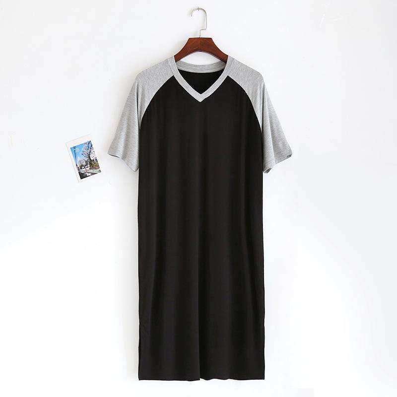 Pigiami da Uomo Estivi Sottili in Modal Monopezzo Vintage Pigiami Cuciture di Mezza Lunghezza Loungewear Pigiami Scollo a V Loungewear