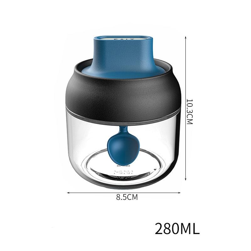 Seasoning rack seasoning jar honey glass jar seasoning box storage container seasoning jar spoon cover integrated seasoning jar