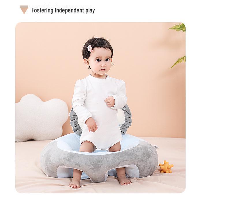 Cartoon Infant Soft Learning Chair - Portable Silicone Anti-Fall Seat & Plush Toy