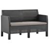 Day and Night - Day and Night 2-seater Garden Sofa with Cushions PP Rattan Anthracite Gray
