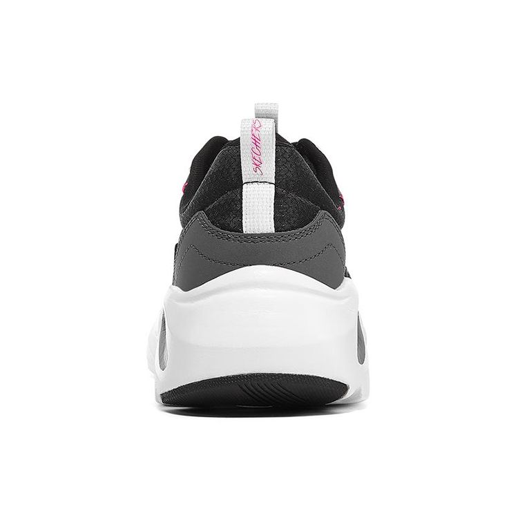 Skechers Stamina Airy Wing Shoes Fabric Synthetic Leather Trendy Outdoor Casual Low Top Dad Shoes Women Sneaker Black White 896003-BKW