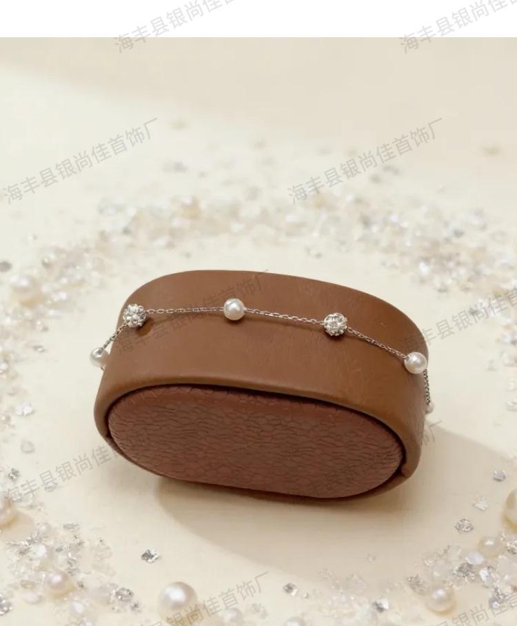 S925 Sterling Silver Sparkle Diamond Ball & Pearl Bracelet - Versatile and Fashionable Full of Stars Design