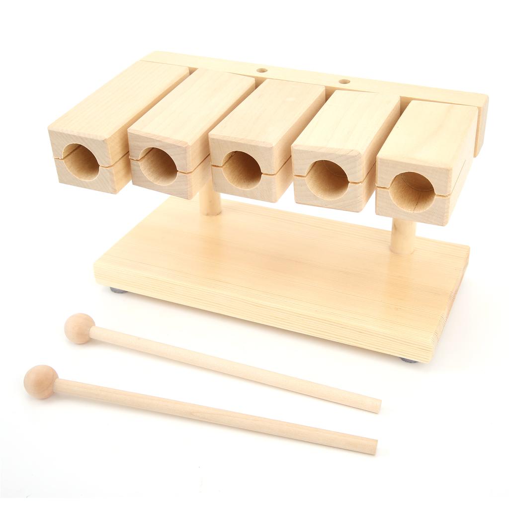 Wood Percussion Block 5 Tones Rhythm Maple Blocks with Hammer for National Opera Music
