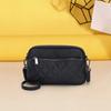 Fashion Diamond Shell Hand Bag Shoulder Crossbody First Layer Cowhide Soft Leather Wrist Women'S Bag Tide