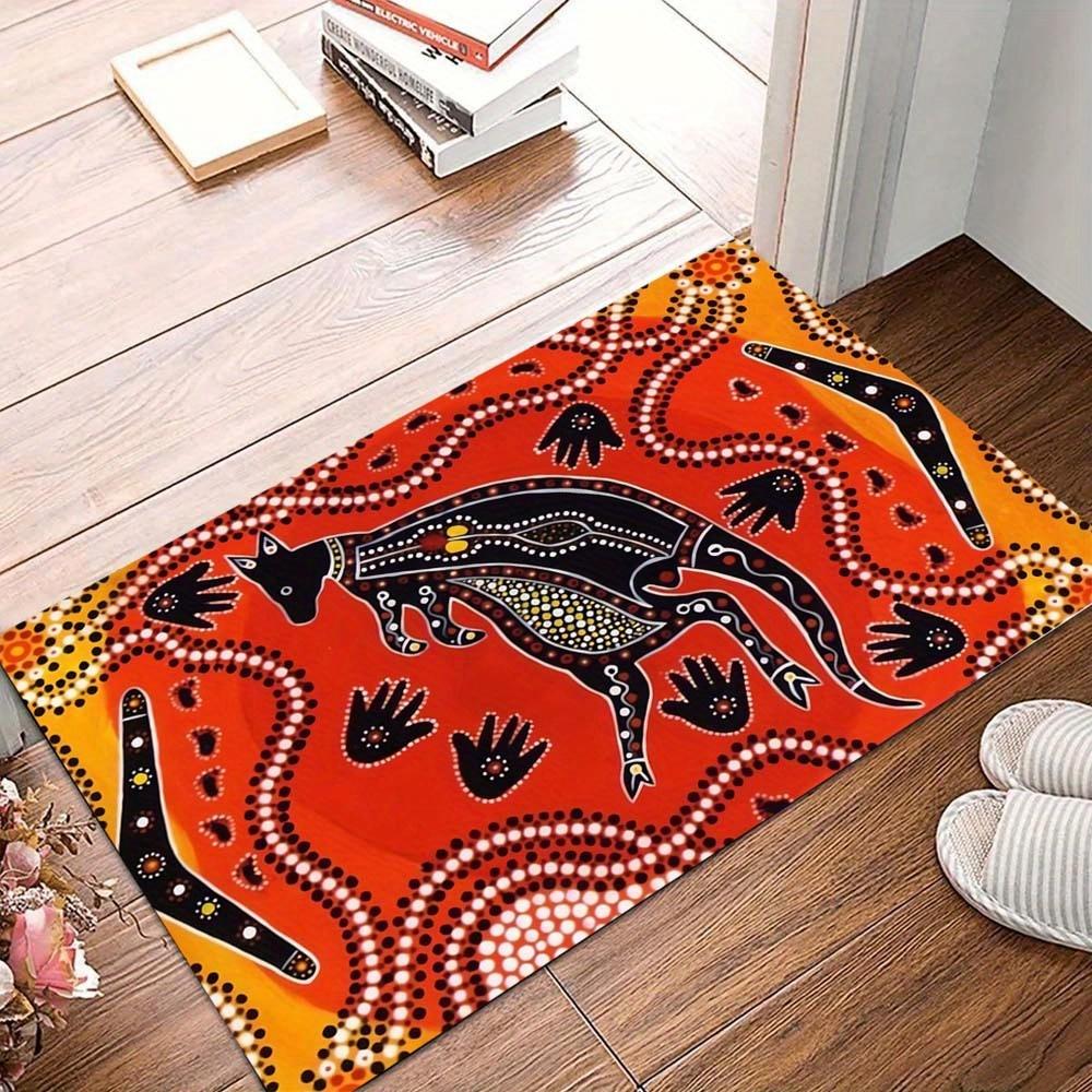 

Плюшевый квадратный ковер с животным принтом - Нескользящий, теплый и стильный для гостиной или спальни, Доступно несколько размеров, Полиэстер 50x80cm