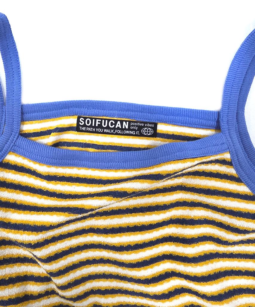Soipeuyukaen Cotton Terry Stripe Sleeveless Top