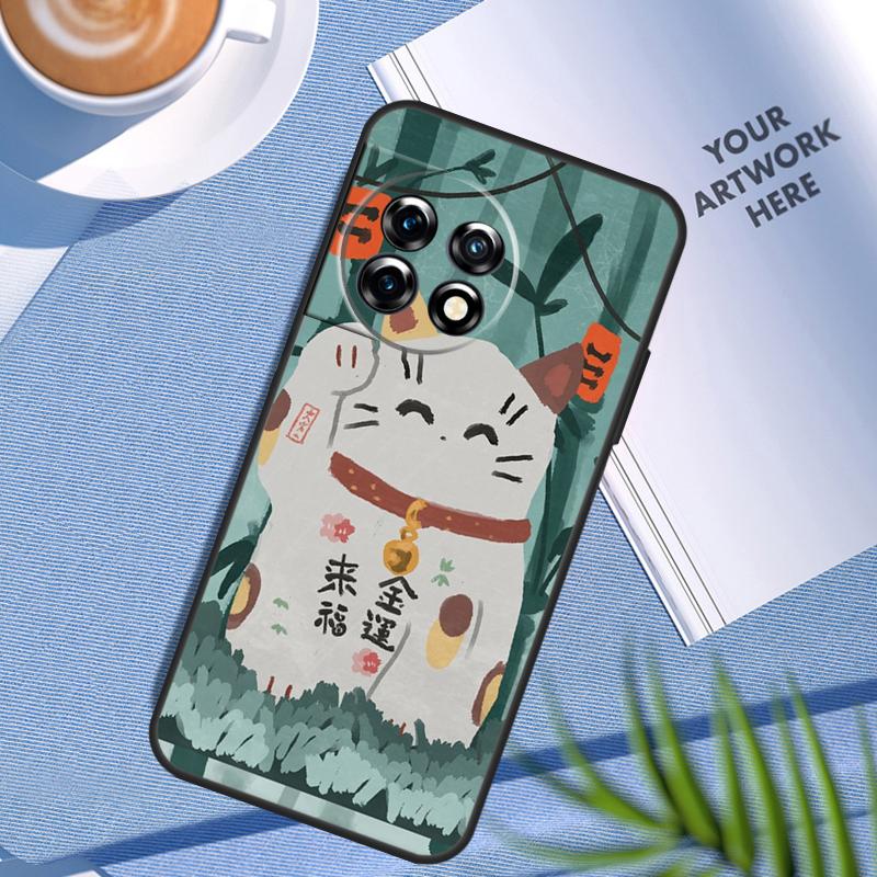 Lucky Cat Maneki Neko Japanese Case For OnePlus Nord 5 CE 2 3 4 Lite N30 OnePlus 11 12 13 15 12R 13R 10T 13T 9 10 Pro Cover